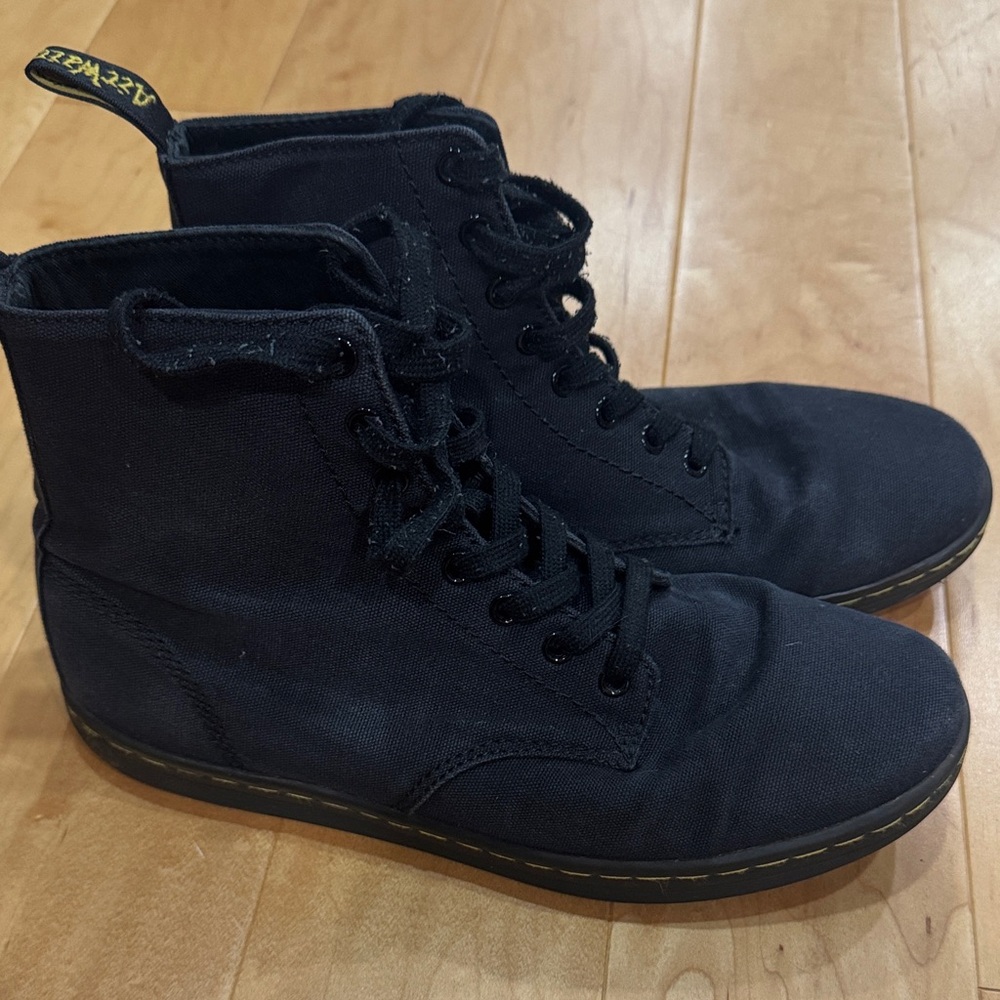 Dr. Martens Black Canvas Boots Men’s Size 10